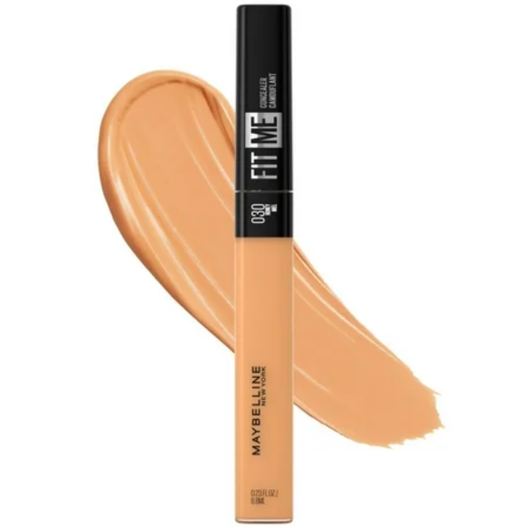 Maybelline Fit Me Liquid Concealer in shade Honey 30, 0.23 oz, with a sleek tube and applicator for flawless makeup coverage.