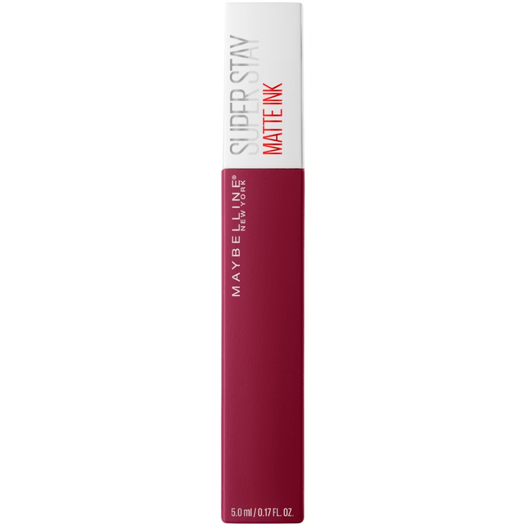 Maybelline Superstay Matte Ink lip color in shade 115 Founder, displayed in a sleek tube with applicator.