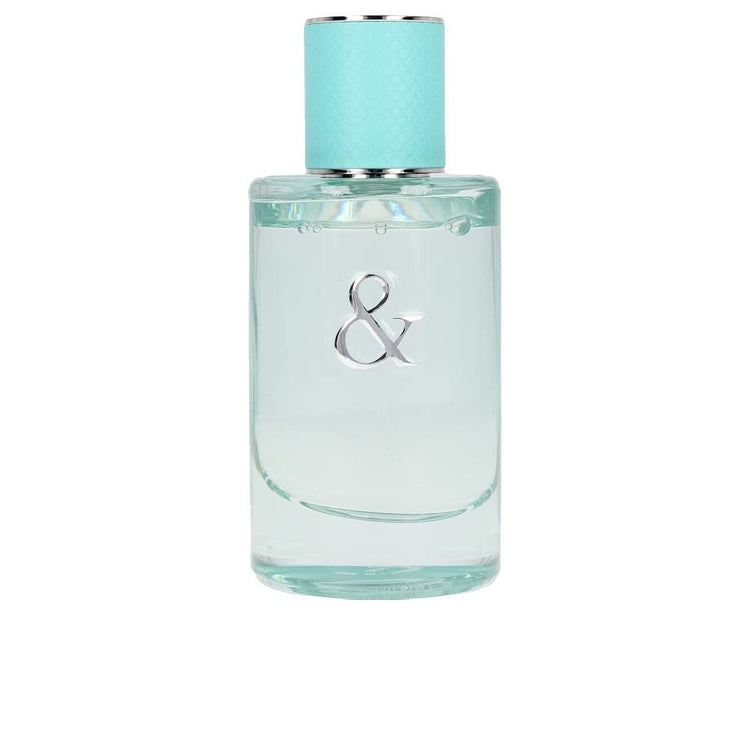 Tiffany & Love Eau de Parfum for women in 1.6 oz bottle, featuring elegant glass packaging with the Tiffany & Co. logo.