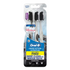 Oral-B extra soft charcoal toothbrushes in a 3-pack, featuring black bristles and ergonomic handles for gentle cleaning.