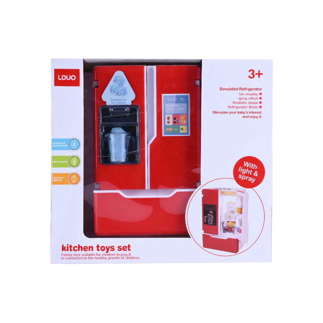 Farmacias Savia LDUO kitchen toy set with light and spray for children aged 3+, featuring colorful play kitchen accessories.