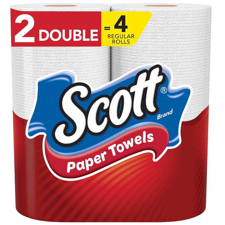 White Scott Choose-A-Sheet 1-ply paper towels on double rolls, 108 sheets per roll, from Farmacias Savia.