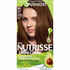 Garnier Nutrisse Ultra Crème 53 Medium Golden Brown hair color kit with cream bottle and gloves, ideal for natural-looking brunette shades