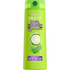 Garnier Fructis Triple Nutrition Curl Nourish Shampoo 12.5 oz, a nourishing shampoo for curly hair in a white bottle with green accents.
