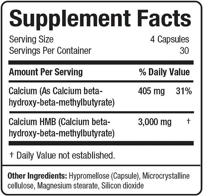 Allmax HMB 3000 veggie capsules, amino acids supplement for muscle support, featuring BCAA and HMB in a clear bottle.