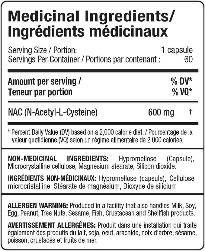 Allmax NAC immune support vitamins in 60 veggie caps, featuring herbal supplement capsules for immune health and wellness.