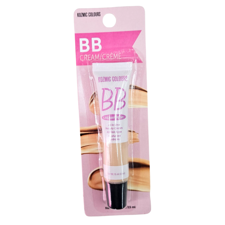 Kozmic Colours BB Cream All-in-One Beauty Cream by Farmacias Savia, 0.5 fl oz, in a sleek tube with a pump dispenser.