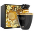 Cariño Black Afnan Rue Broca Eau de Parfum for men in 3.4oz bottle, featuring sleek black packaging and elegant perfume design
