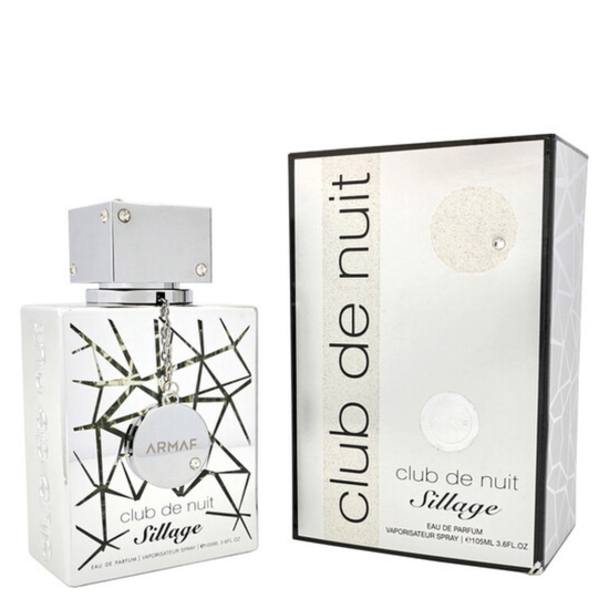 Unisex Armaf Club de Nuit Sillage Eau de Parfum 3.6oz bottle with sleek black packaging and silver accents.