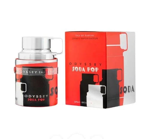 Armaf Odyssey Soda Pop unisex EDP spray in 3.4 oz bottle, featuring a modern fragrance with fresh, fruity notes.