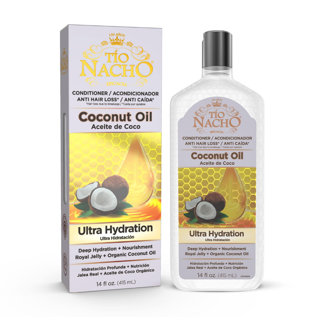 Tio Nacho Coconut Oil Ultra Hydration Conditioner in 14oz bottle, featuring coconut oil for deep moisture and hair nourishment.