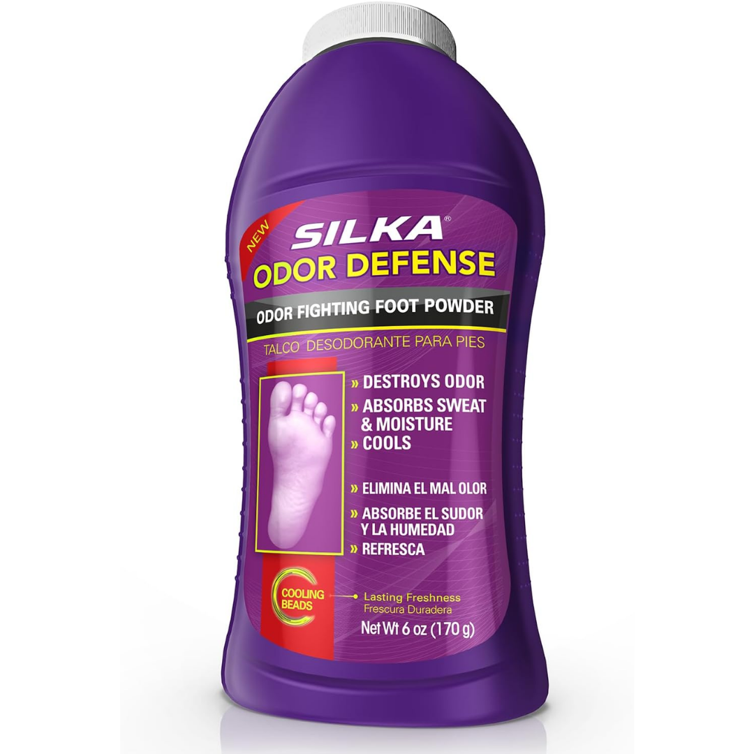 Silka Athlete’s Foot Antifungal Powder in a 4.6oz container, designed to help treat and prevent athlete’s foot with antifungal formula.