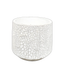 White plastic flower pot planter with smooth surface, ideal for indoor and outdoor plants, by Farmacias Savia.