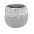 Gray plastic flower pot planter with a smooth surface, ideal for indoor or outdoor plants, by Farmacias Savia.