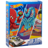 Hot Wheels 3-Pack Puzzle Set for ages 3+ featuring colorful car images and vibrant graphics from the Farmacias Savia collection.