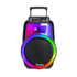 Farmacias Savia HomeBoss CH-1206 15-inch portable Bluetooth party speaker with handle and control buttons, ready for outdoor use.