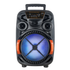 8-inch portable Bluetooth speaker CH-813 by Farmacias Savia, showing the sleek black design and control buttons.