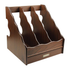Wooden 3-slot desktop file and magazine organizer by Farmacias Savia, with compartments for organizing papers and magazines.