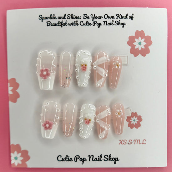 White Ribbon Pink Flower
