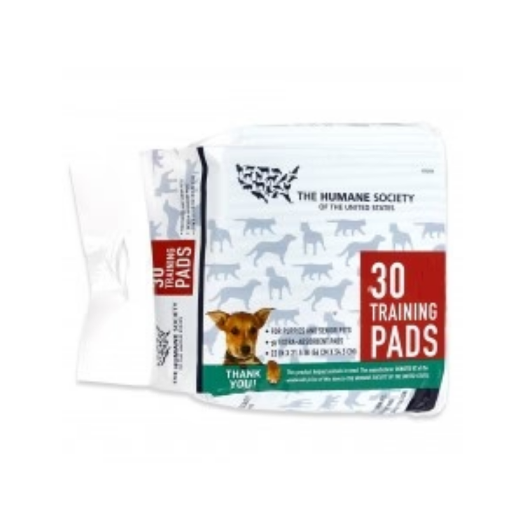 Farmacias Savia Humane Society Training Pads, 30-pack, absorbent pet training pads for indoor use and pet care.