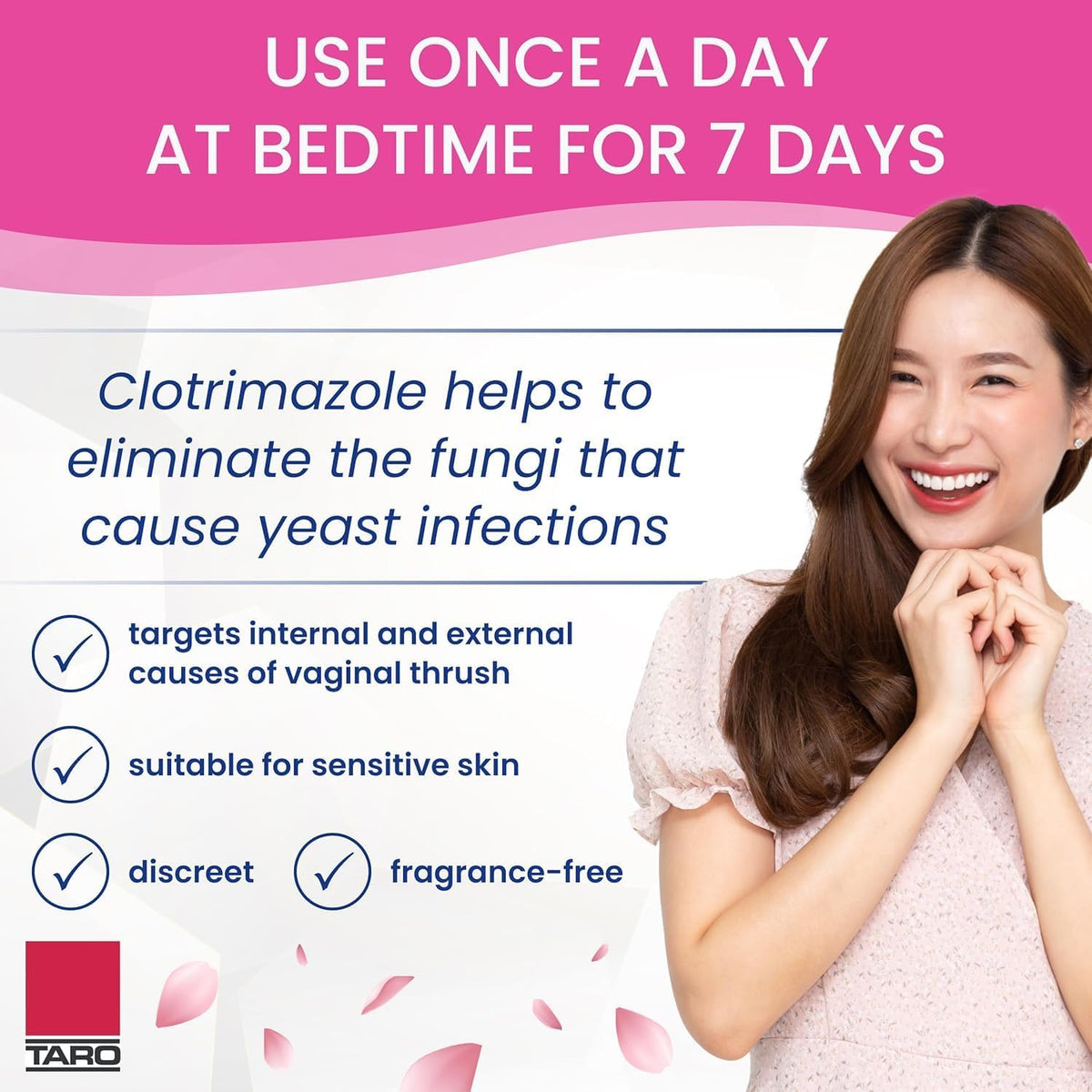 Taro Clotrimazole 7-day antifungal vaginal cream in 1.5 oz tube, for treating vaginal yeast infections, by Farmacias Savia.