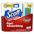 Farmacias Savia Scott Choose-A-Sheet Paper Towels, white, 62 sheets per roll, carton of 6 rolls, ideal for cleaning and drying.