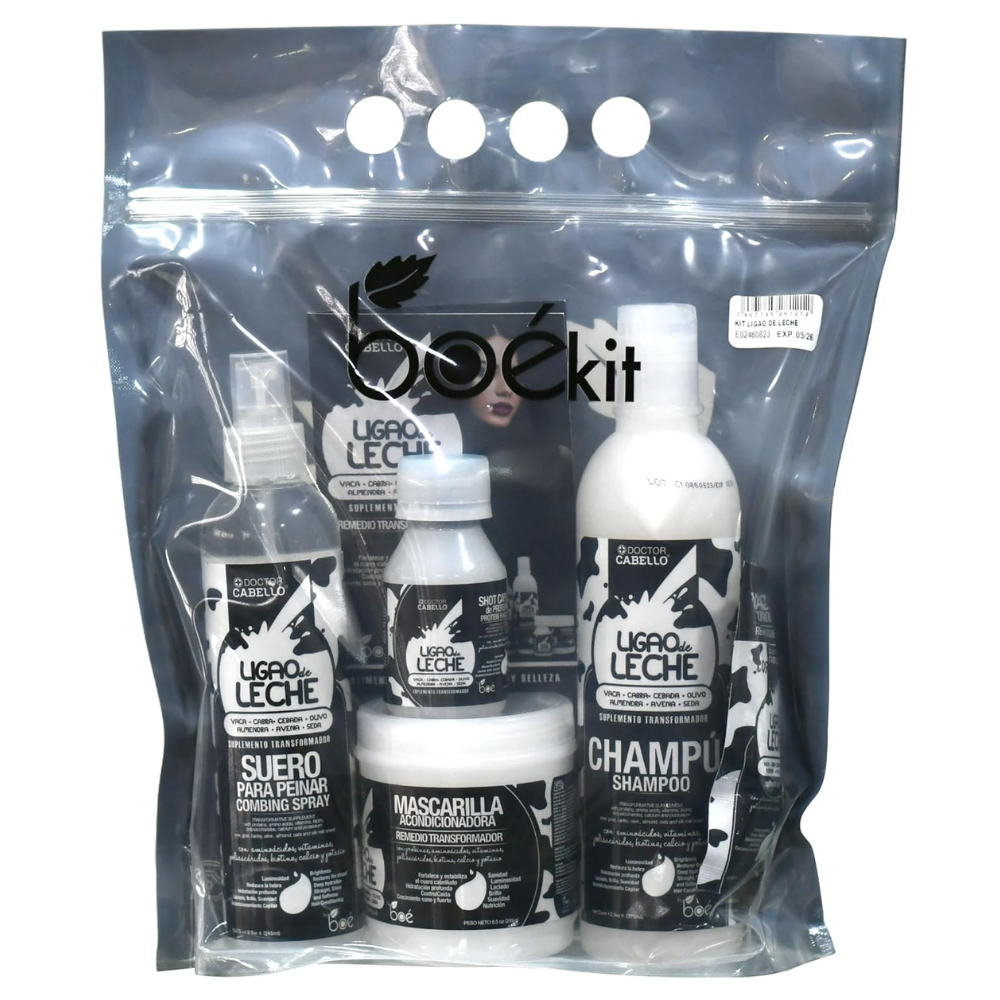 Farmacias Savia Boe Doctor Cabello Liga de Leche tote bag pack with five reusable bags featuring colorful hair care design.