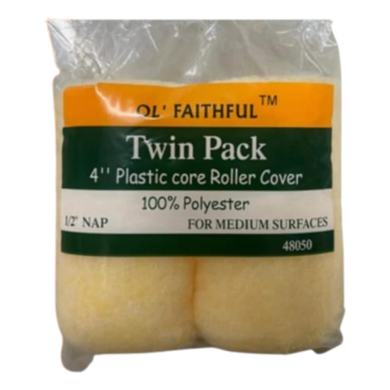 Two 4-inch paint roller refills from Farmacias Savia, compatible with standard paint rollers for smooth wall painting.