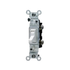 White and ivory standard single light switch from Farmacias Savia, shown with its sleek, clean design and toggle mechanism.