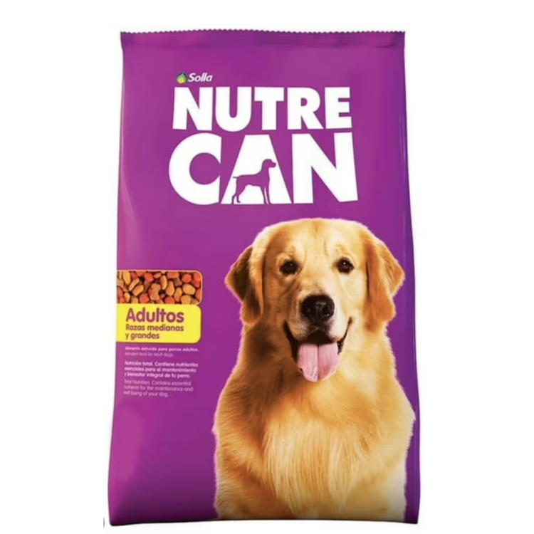 Adult big breed dog food Nutre Can by Farmacias Savia, 13 lbs bag, featuring nutritious dog food for larger breeds.