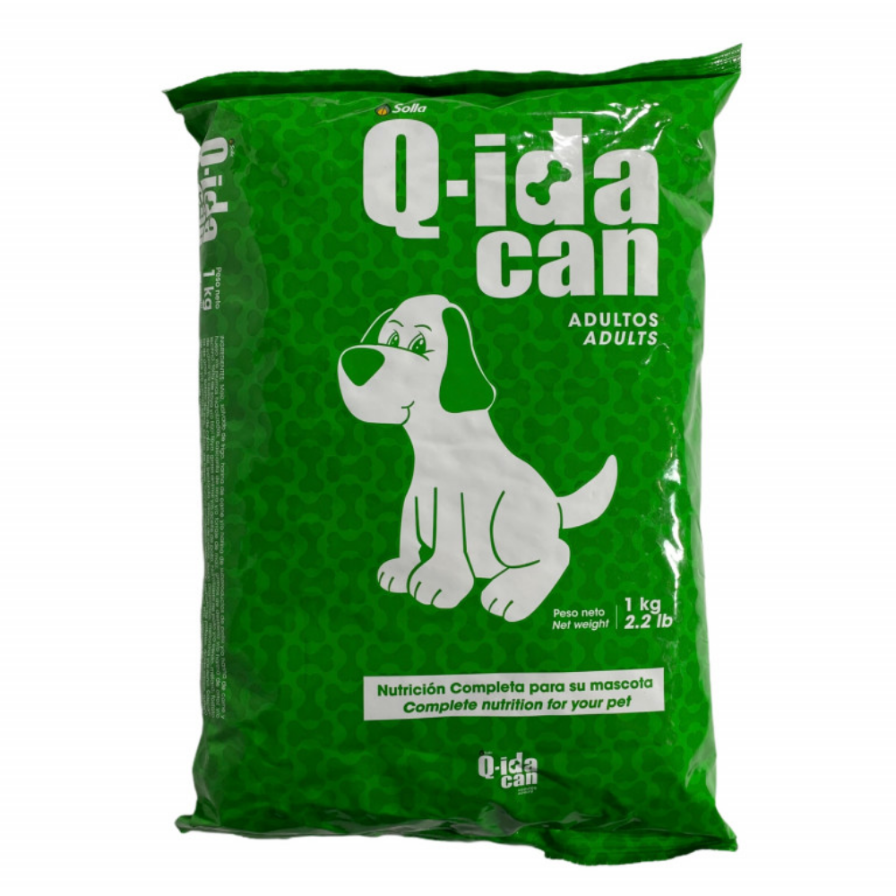 Q-ida Can Adult Dry Dog Food from Farmacias Savia, 2.2lbs, featuring nutritious adult dog food in a convenient can.