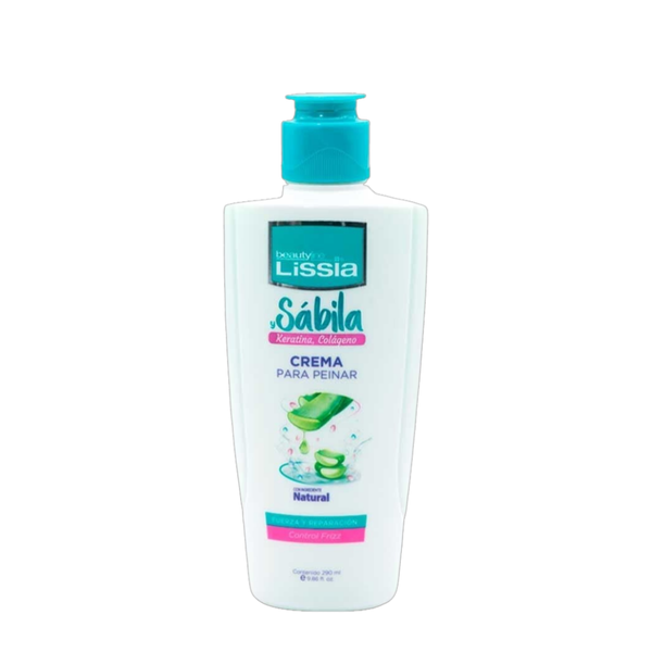 Beautyline Lissia Aloe Vera Keratin and Collagen Styling Cream 9.8oz, creamy hair styling product with natural ingredients.