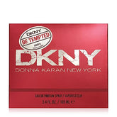 DKNY Be Tempted Eau De Parfum 3.4oz bottle with elegant packaging, showcasing the fragrance&