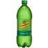 Schweppes Ginger Ale 1.75L bottle, clear plastic container with green and gold label, carbonated soft drink inside.