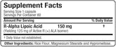 Allmax R-ALA Alpha Lipoic Acid 125mg capsules, dietary supplement in a bottle with 60 capsules for vitamin and herb support.