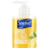 Farmacias Savia Suave Essentials Lemons & Citrus Hand Soap in 13.5oz bottle, with lemon and citrus scent on a bathroom countertop.