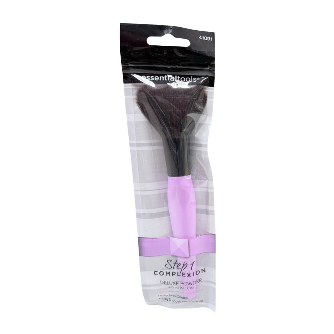 Farmacias Savia Essential Tools Deluxe Powder Brush Step 1 for complexion with soft bristles and ergonomic handle.