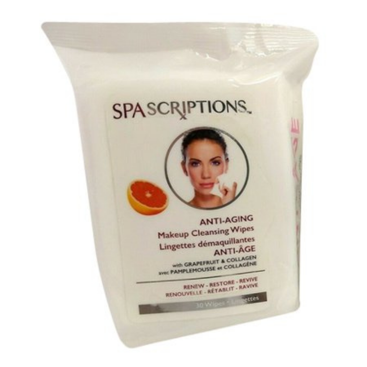 Farmacias Savia Spascriptions Anti-Aging Makeup Cleansing Wipes for face removal, 30-count pack, soft texture and gentle formula