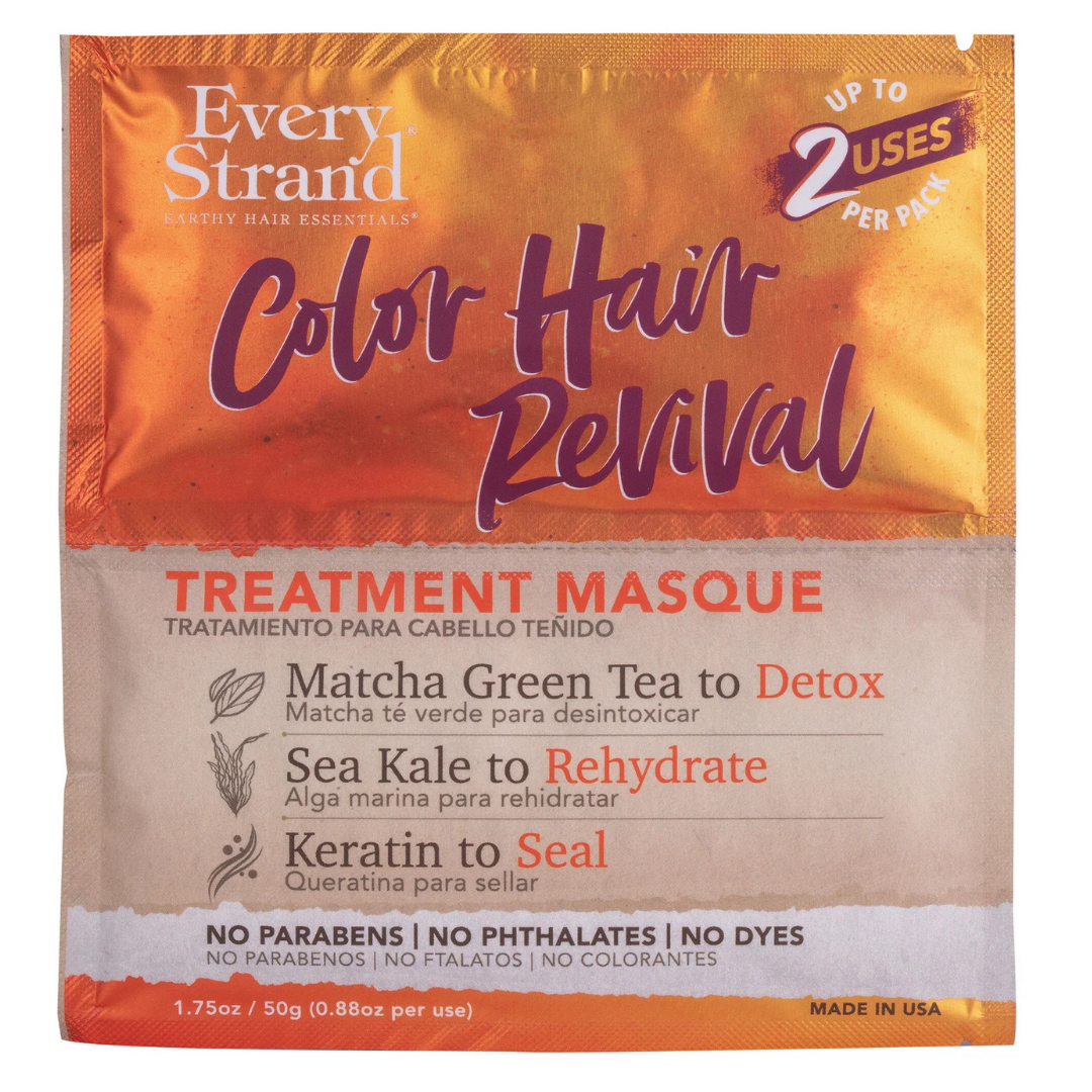 Farmacias Savia Every Strand Color Hair Revival Treatment Masque with Matcha and Sea Kale, 1.75 oz, for vibrant hair care.