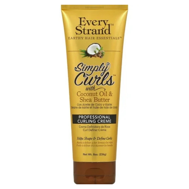 Farmacias Savia Every Strand Simply Curls Curling Crème with coconut oil and shea butter in an 8 oz tube, for soft, defined curls.