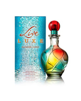 Jennifer Lopez Live Luxe Eau de Parfum women’s perfume bottle, 3.4oz, elegant glass design with gold accents.