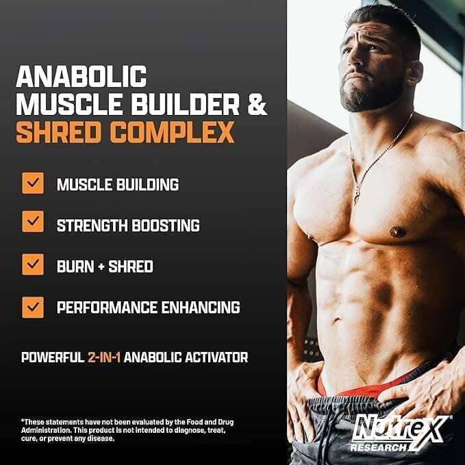 Nutrex Anabol Ripped testosterone booster supplement bottles with 60 caps, featuring the product label and branding.