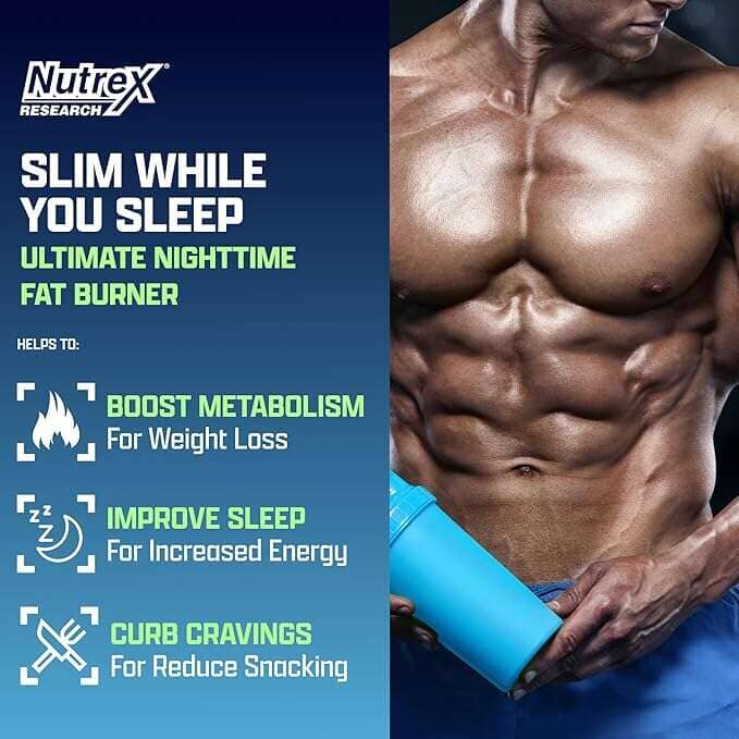 Nutrex LIPO-6 NightTime weight loss supplement capsules, 30-count, designed to support fat burning during sleep.