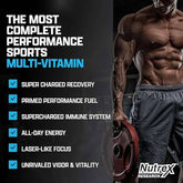 Nutrex Vitadapt Complete vitamin and herbal supplement bottle with 90 capsules, showing the product label and cap.
