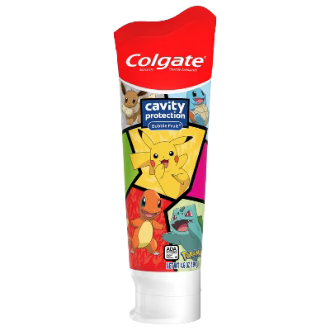 Colgate Kids Pokemon toothpaste 4.6oz tube featuring colorful Pokemon characters and a child-friendly design.