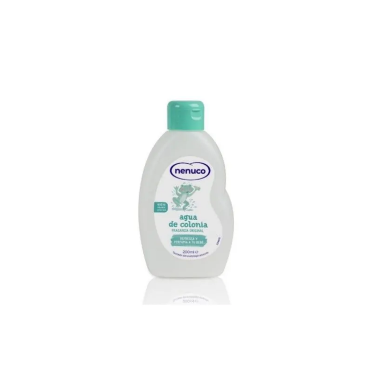 Nenuco Eau de Cologne bottle from Farmacias Savia, 500ml, featuring a clear glass container with a white cap and light-colored liquid.
