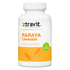 Xtravit Papaya Chewable Tablets bottle showing 30 chewable papaya supplement tablets by Farmacias Savia.