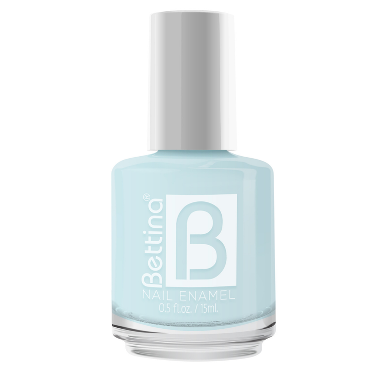 Farmacias Savia Bettina Nail Polish Vanity 0.5oz with bright, glossy orange nail polish in a clear bottle.