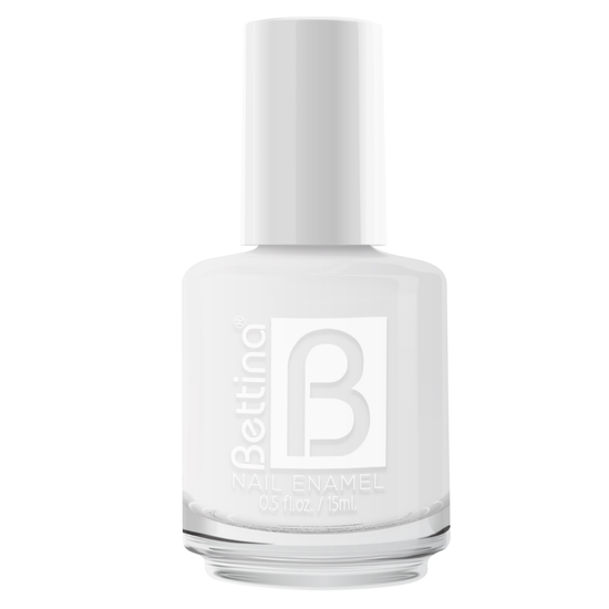 Farmacias Savia Bettina White Nail Polish 1200 in 0.5oz bottle, smooth glossy white nail color with label visible