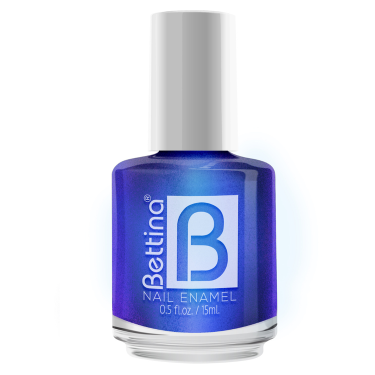 Bettina Apasionados nail polish in 0.5oz bottle with vibrant pink color, displayed with the nail polish brush.